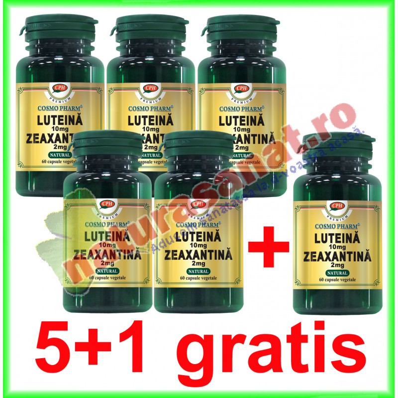 Luteina 10 mg Zeaxantina 2 mg 60 capsule PROMOTIE 5+1 GRATIS - Cosmo Pharm