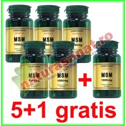 MSM ( Metilsulfonilmetan ) 1000 mg 30 capsule PROMOTIE 5+1 GRATIS - Cosmo Pharm