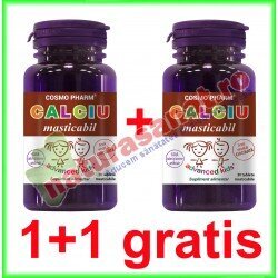 Calciu Masticabil PROMOTIE 60 tablete la pret de 30 tablete (1+1) - Cosmo Pharm - www.naturasanat.ro