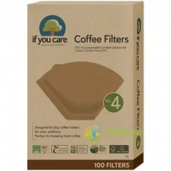 Filtre de Cafea Compostabile Marimea 4 Nealbite fara Clor 100buc - If You Care - www.naturasanat.ro