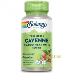 Cayenne 450mg 100 capsule vegetale - Solaray - Secom - www.naturasanat.ro