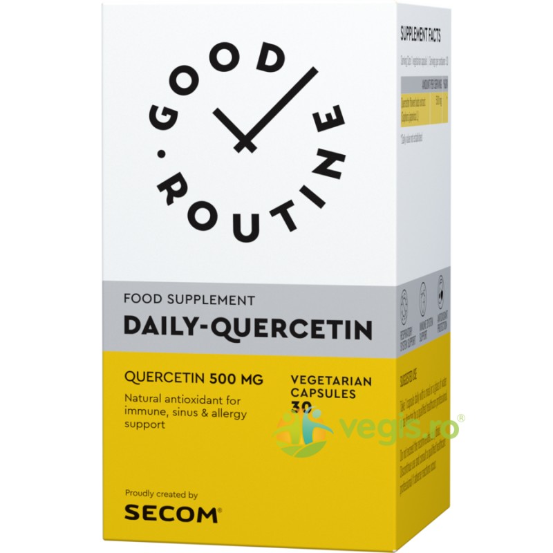 Quercetin (Quercitina) 500mg 30 cps vegetale Secom, - www.naturasanat.ro