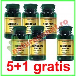 Ginseng Siberian 1000 mg 30 capsule PROMOTIE 5+1 GRATIS - Cosmo Pharm