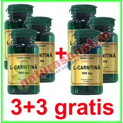 L-Carnitina 500 mg 30 tablete PROMOTIE 3+3 GRATIS - Cosmo Pharm