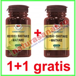 Reishi + Shiitake + Maitake 30 capsule PROMOTIE 1+1 GRATIS - Cosmo Pharm