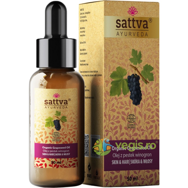 Ulei din Samburi de Struguri Bio 50ml - Sattva - www.naturasanat.ro
