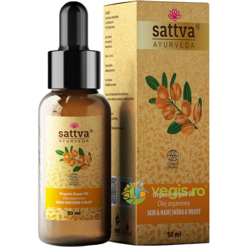Ulei de Argan Bio 50ml - Sattva Ayurveda - www.naturasanat.ro
