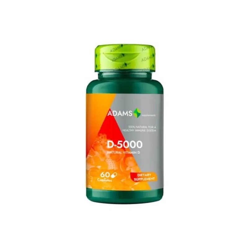 Vitamina D-5000, 60 capsule, Adams - www.naturasanat.ro