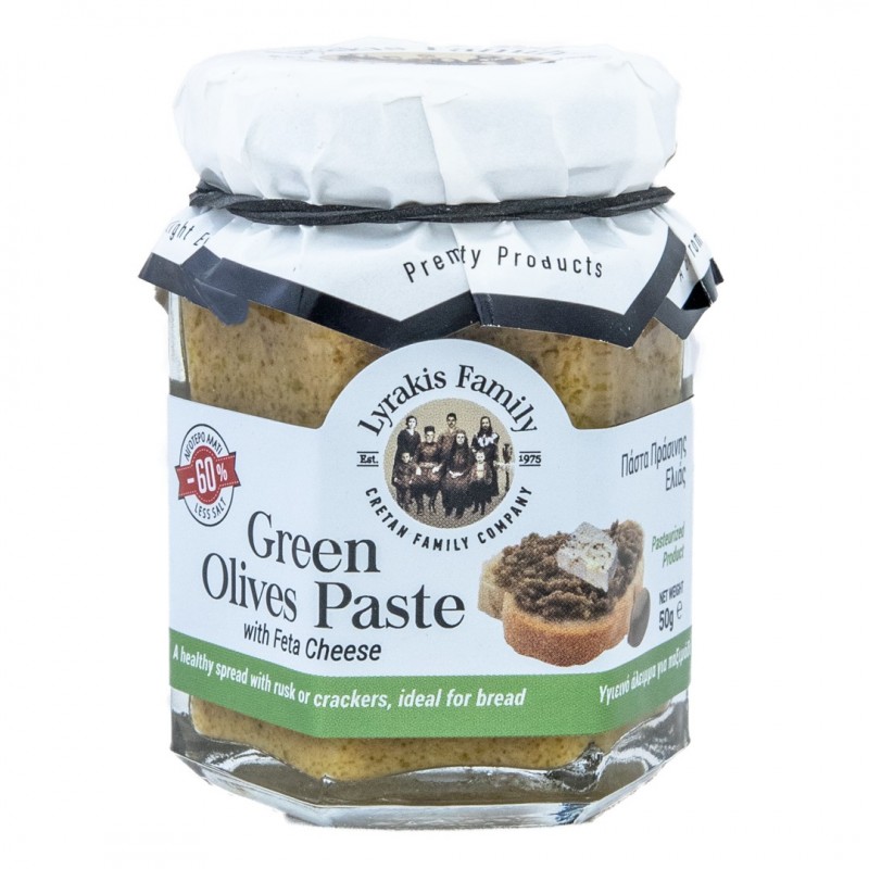 Pasta de masline verzi cu Feta, fara gluten, 170 g, Lyrakis - www.naturasanat.ro