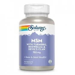 MSM Solaray, 750 mg, 90 capsule vegetale, Secom - www.naturasanat.ro
