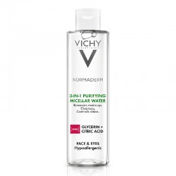 Apa micelara pentru demachiere ten sensibil, gras sau cu tendinta acneica Normaderm, 200 ml, Vichy - www.naturasanat.ro