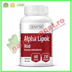 Alpha Lipoic Acid 250 mg 60 capsule - Zenyth - www.naturasanat.ro