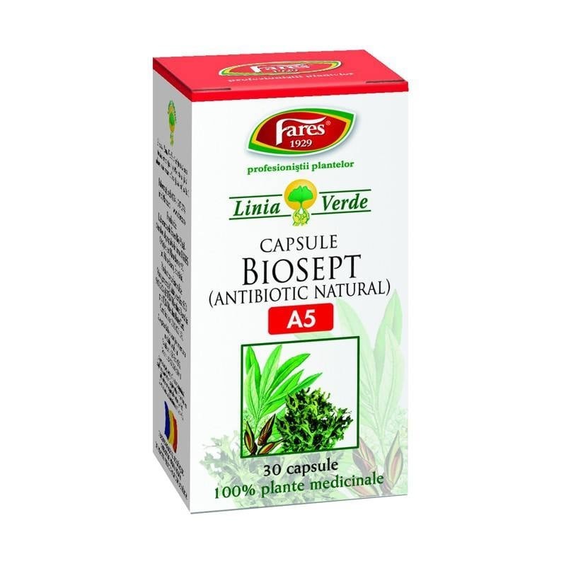 Biosept, A5, 30 capsule, Fares - www.naturasanat.ro