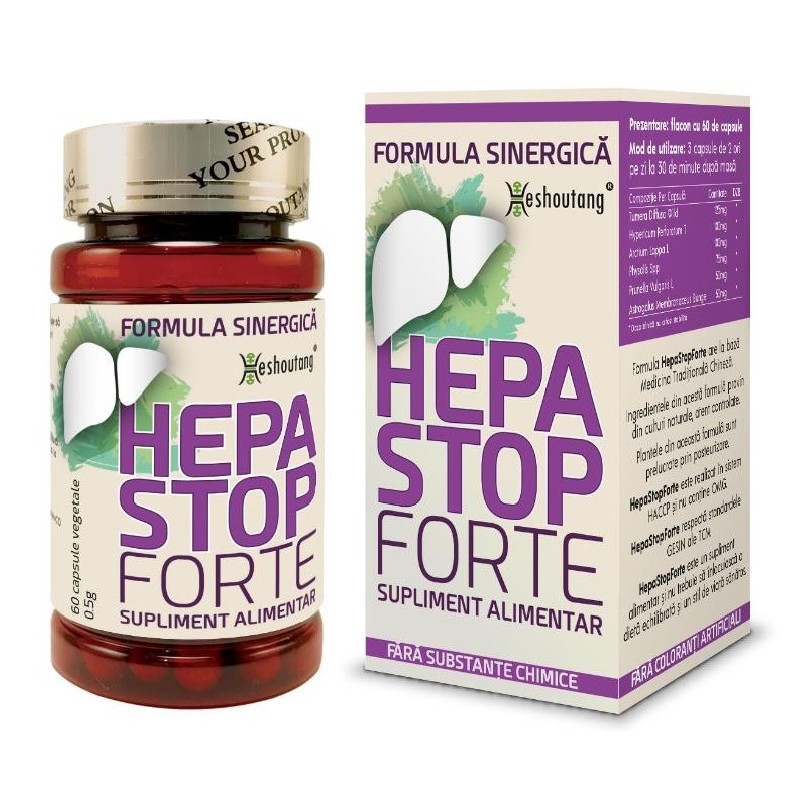 HepaStop Forte, 60 capsule, Qingdao Heshoutang - www.naturasanat.ro