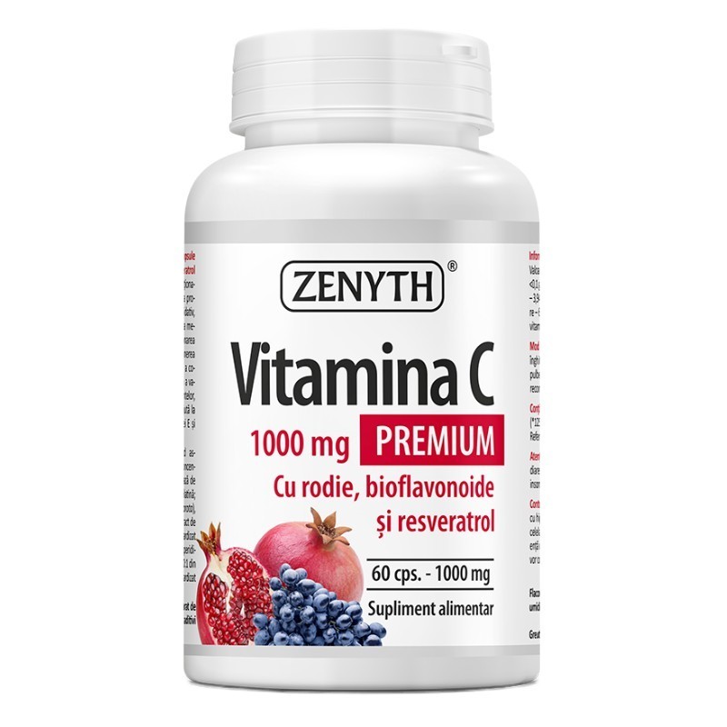Vitamina C Premium RODIE si bioflavonoide 1000 mg, 60 capsule, Zenyth - www.naturasanat.ro