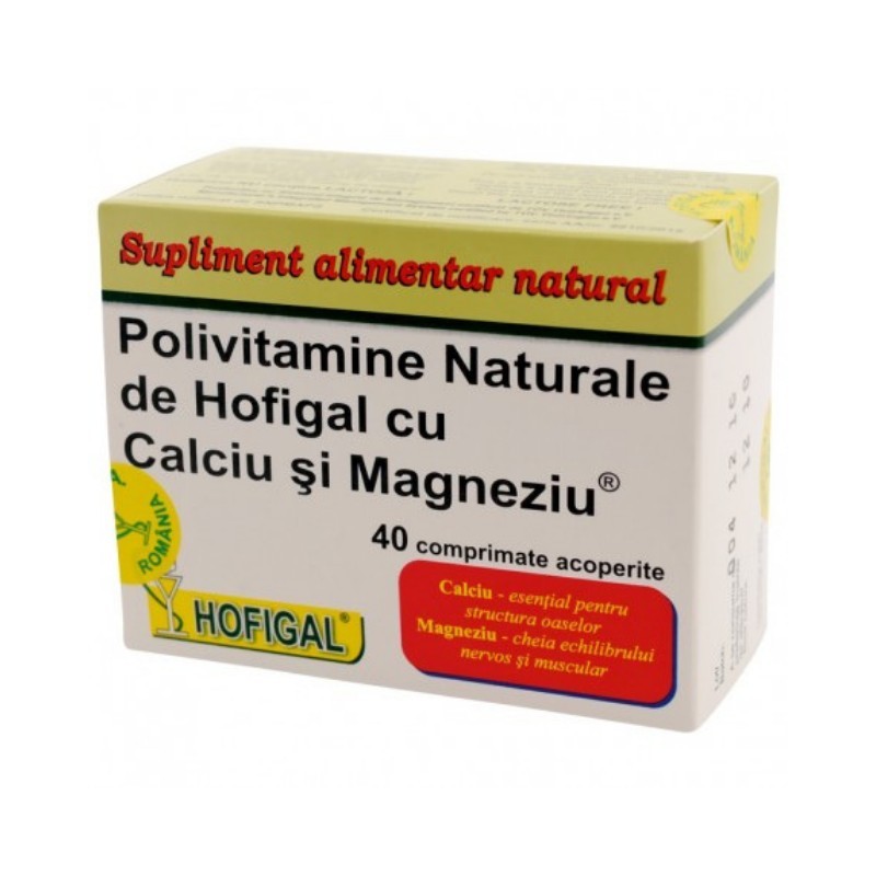 HOFIGAL Polivitamine Calciu si Magneziu, 40 comprimate - www.naturasanat.ro