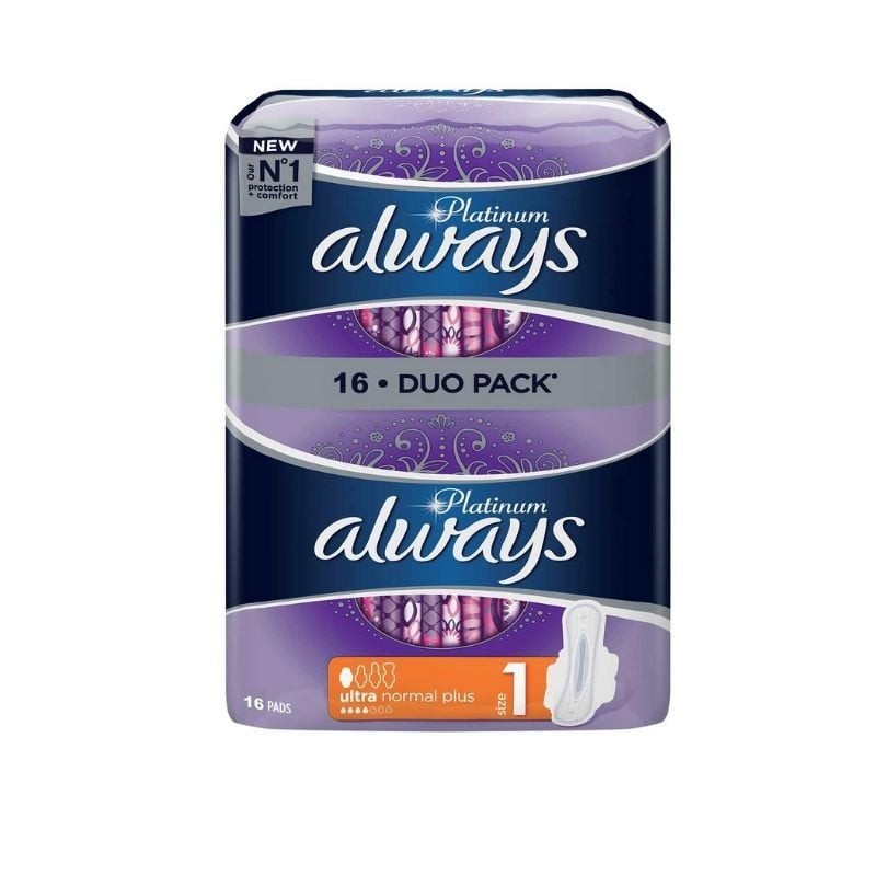 Absorbante Always Platinum Normal Duo, 16 bucati - www.naturasanat.ro