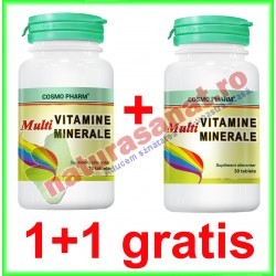 Multivitamine si Multiminerale 30 tablete PROMOTIE 1+1 GRATIS - Cosmo Pharm - www.naturasanat.ro