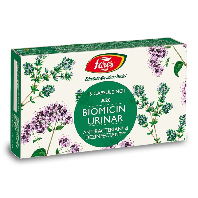 Biomicin urinar, A20, 15 capsule, Fares - www.naturasanat.ro