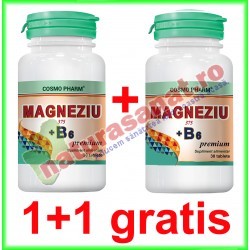 Magneziu 375+B6 Premium Formula 30 tablete PROMOTIE 1+1 GRATIS - Cosmo Pharm - www.naturasanat.ro