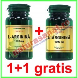 L-Arginina 1000 mg 60 tablete PROMOTIE 1+1 GRATIS - Cosmo Pharm - www.naturasanat.ro