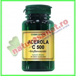 Acerola C 500 mg + bioflavonoide 20 tablete masticabile - Cosmo Pharm - www.naturasanat.ro