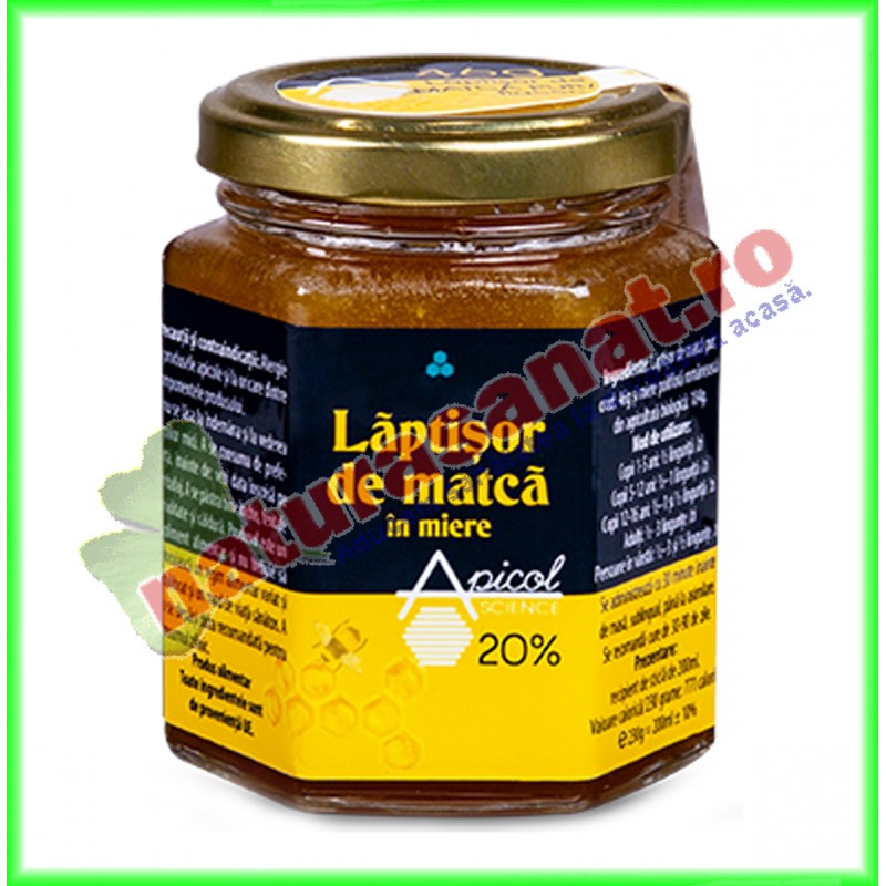 Laptisor de matca in miere 20% 230 g - Apicolscience - www.naturasanat.ro