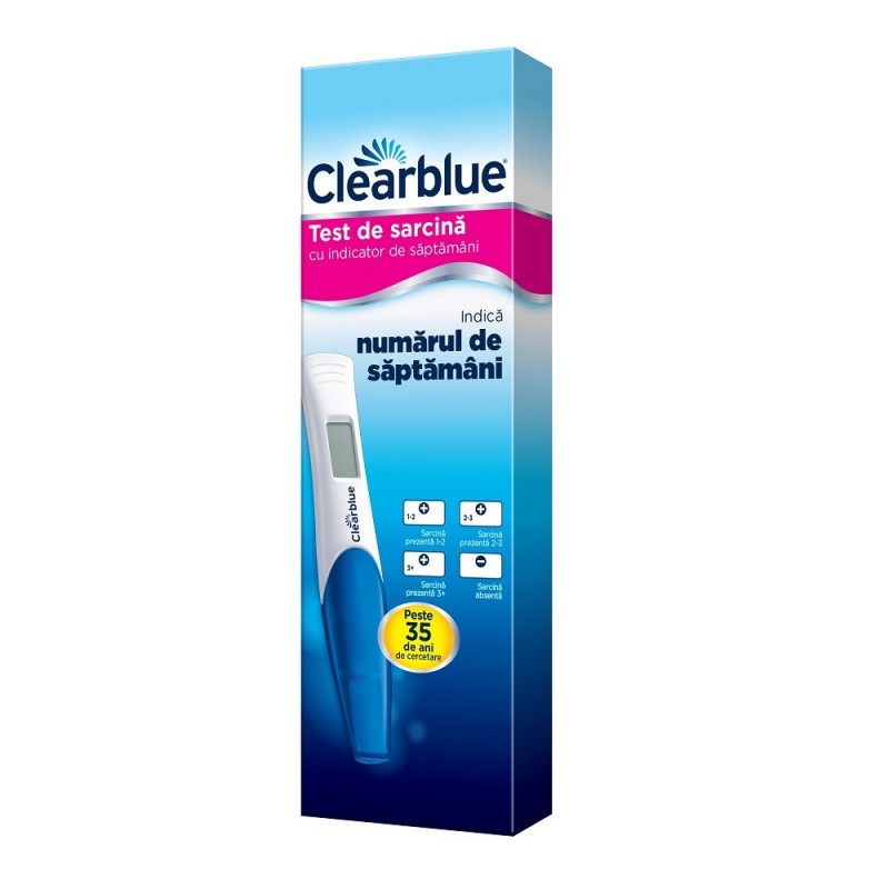 Clearblue Test de Sarcina cu Indicator de Saptamani, 1 Bucata - www.naturasanat.ro