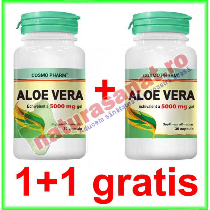 Aloe Vera 30 capsule PROMOTIE 1+1 GRATIS - Cosmo Pharm - www.naturasanat.ro