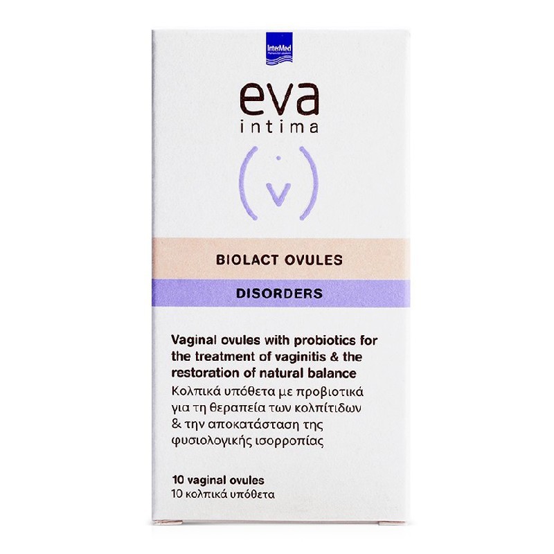 Ovule vaginale cu probiotice Biolact, 10 bucati, Eva Intima - www.naturasanat.ro