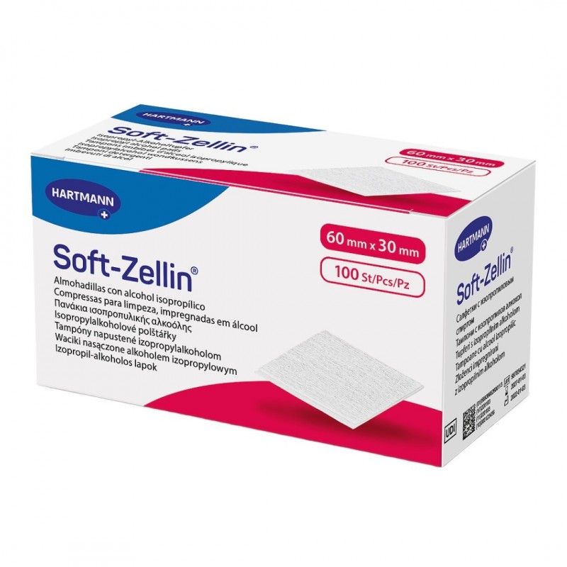 Tampoane impregnate cu alcool Soft-Zellin 60mm*30mm, 100 bucati, Hartamnn - www.naturasanat.ro