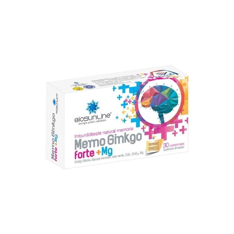 BioSunLine Memo Ginkgo Forte, 30 comprimate - www.naturasanat.ro
