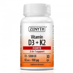 Vitamin D3 + K2 Forte, 30 capsule, Zenyth - www.naturasanat.ro