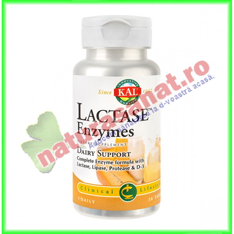 Lactase Enzyme 30 tablete - KAL - Secom - www.naturasanat.ro