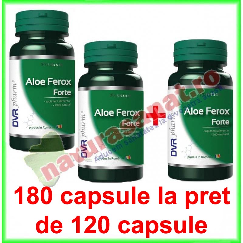 Aloe Ferox Forte PROMOTIE 180 capsule la pret de 120 capsule - DVR Pharm