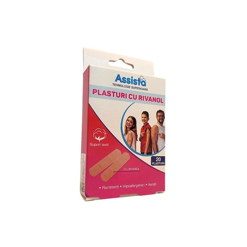 Plasturi cu Rivanol 19mm*72mm, 20 bucati, Assista - www.naturasanat.ro