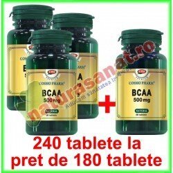 BCAA 500 mg PROMOTIE 240 tablete la pret de 180 tablete (3+1) - Cosmo Pharm - www.naturasanat.ro
