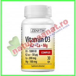 Vitamin D3 + K2 + Ca + Mg Complex 30 capsule - Zenyth - www.naturasanat.ro