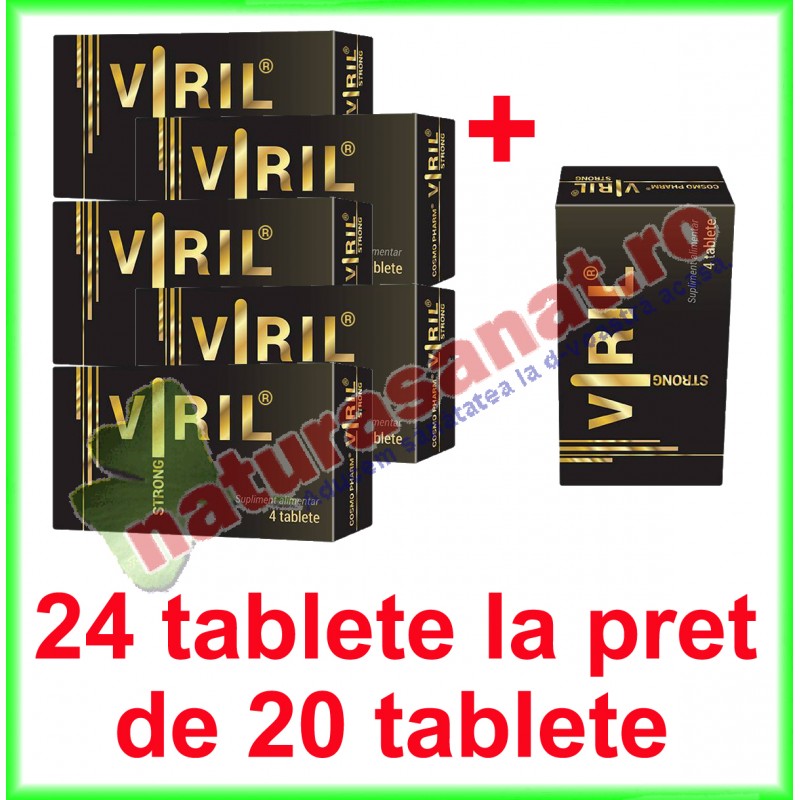 Viril Strong PROMOTIE 24 tablete la pret de 20 tablete - Cosmo Pharm - www.naturasanat.ro