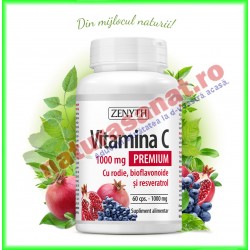 Vitamina C Premium cu rodie 1000 mg 60 capsule - Zenyth - www.naturasanat.ro
