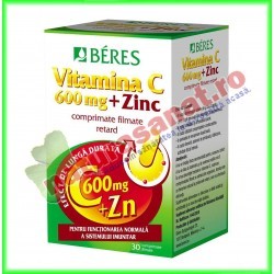 Vitamina C 600 mg + Zinc 30 comprimate - Beres - www.naturasanat.ro