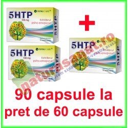 5 HTP PROMOTIE 90 capsule la pret de 60 capsule (2+1) - Cosmo Pharm - www.naturasanat.ro