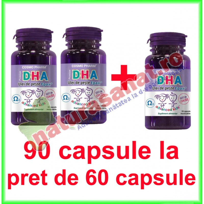 DHA Premium PROMOTIE 90 capsule la 60 capsule - Cosmo Pharm
