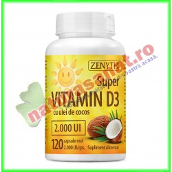 Super Vitamin D3, 2000 UI 120 capsule - Zenyth - www.naturasanat.ro