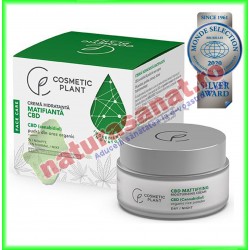 Crema Hidratanta Matifianta cu CBD (canabidiol) si Pudra din Orez Organic Face Care 50 ml - Cosmetic Plant - www.naturasanat.ro