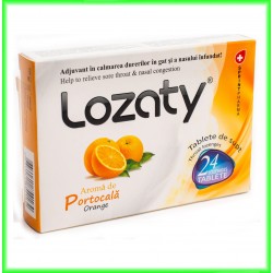 Lozaty cu Aroma de Portocale 24 tablete pentru supt - Sprint Pharma - www.naturasanat.ro
