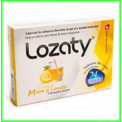 Lozaty cu Aroma de Miere si Lamaie 24 tablete pentru supt - Sprint Pharma - www.naturasanat.ro