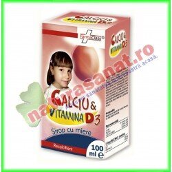 Calciu cu Vitamina D3 Sirop 100 ml - Farmaclass - www.naturasanat.ro