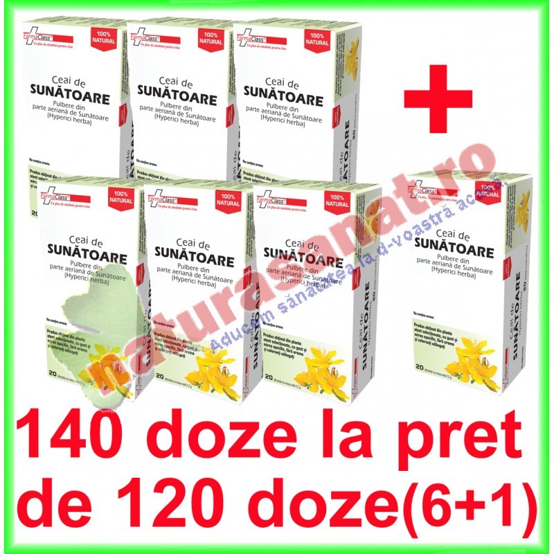 Ceai de Sunatoare 140 doze la pret de 120doze (6+1) - Farma Class - www.naturasanat.ro