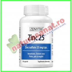 Zinc 25 90 capsule - Zenyth - www.naturasanat.ro